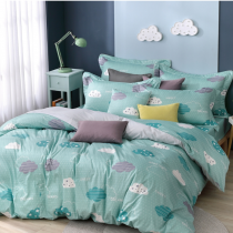 朵朵雲-泡泡糖綠 枕頭套床包組 ●經典精梳棉系列